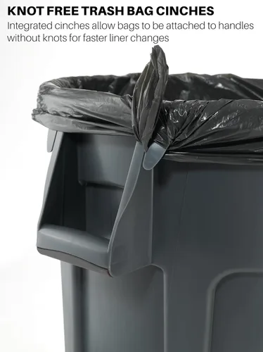 Miniatura 5 de Rubbermaid Commercial Products BRUTE - Contenedor de basura/residuos redondo de trabajo pesado, 10 galones, rojo, contenedor de desechos