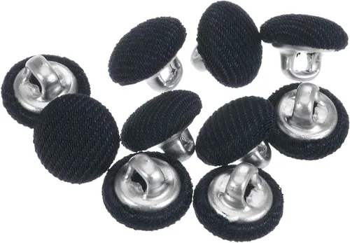 Miniatura 91 de HARFINGTON 10 botones de tela de 24L cubiertos de tela de 0.59 pulgadas, vástago de metal, botones de costura redondos para trajes, blusas de Azul