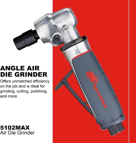 Miniatura 2 de Ingersoll Rand 5102MAX Amoladora Neumática de Troquel – Ángulo Recto, Agarre Ergonómico, Motor de 0.4 HP y 20,000 RPM, Herramienta Ligera, Bloqueo