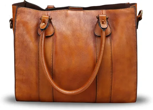 Miniatura 3 de Bolso bandolera de cuero genuino para mujer, bolso de hombro con asa superior