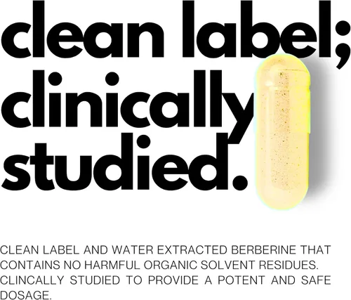 Miniatura 3 de FOLIUS LABS Clean Label Berberina HCl 97% - Suplemento de berberina pura de alta resistencia clínicamente estudiada de 500 mg - Sin gluten - 21