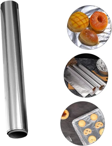 Miniatura 3 de KALLORY Horno para hornear hojas de papel de aluminio 4 rollos rollo de papel de estaño 11.8 in x 6.6 ft extra resistente suministro para el hogar