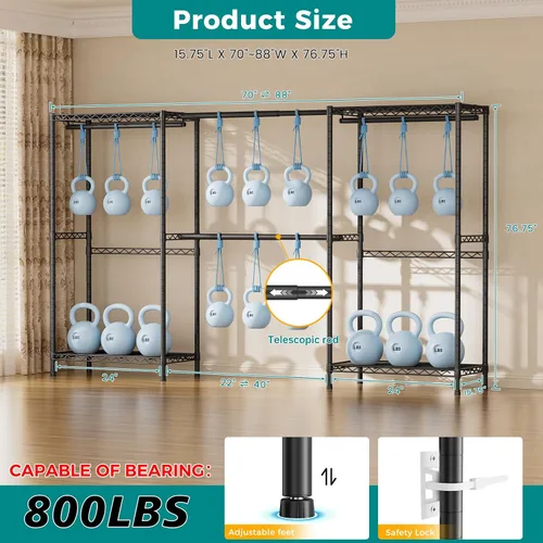 Miniatura 5 de SINGAYE Perchero portátil para armario, perchero resistente, sistema de organización y almacenamiento para colgar ropa, perchero ajustable