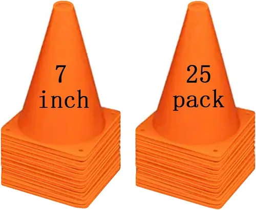 Miniatura 7 de Conos de fútbol YOQXHY (25 unidades, 7 pulgadas) Agility Training Sports Cone plástico con bolsa de transporte para niños fútbol Baloncesto Taladros