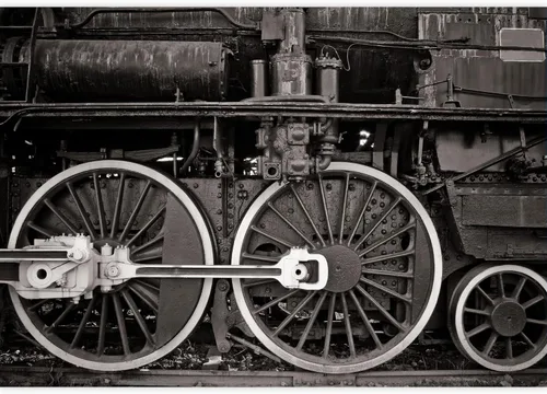 Miniatura 2 de wall26 - Detalle de rueda de locomotora vieja en blanco y negro cálido - Mural de pared extraíble Papel pintado grande autoadhesivo - 66 x 96