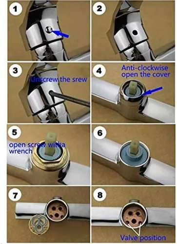 Miniatura 5 de Cartucho de repuesto para válvula de grifo, cartucho de disco de cerámica para lavabo de cocina de una sola manija, piezas de grifo de baño