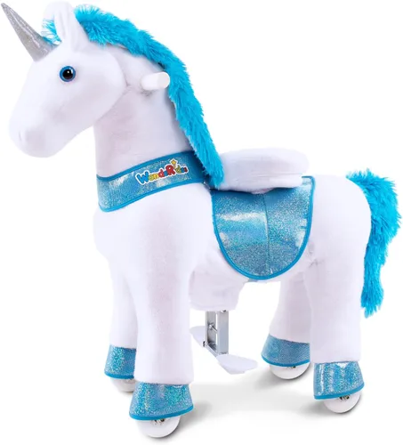 Miniatura 12 de WondeRides Juguete de Montar Unicornio Caballo Pony Arcoíris, Juguete de Pony Unicornio de Montar de 30.1 Pulgadas de Altura, Animal Caminante