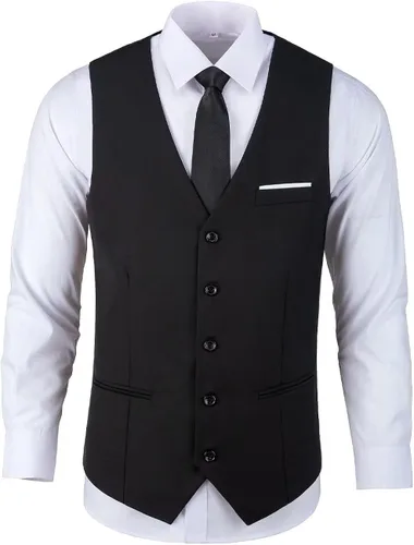 Miniatura 2 de Lynerun Chaleco de traje para hombre, chaleco formal de negocios, para boda