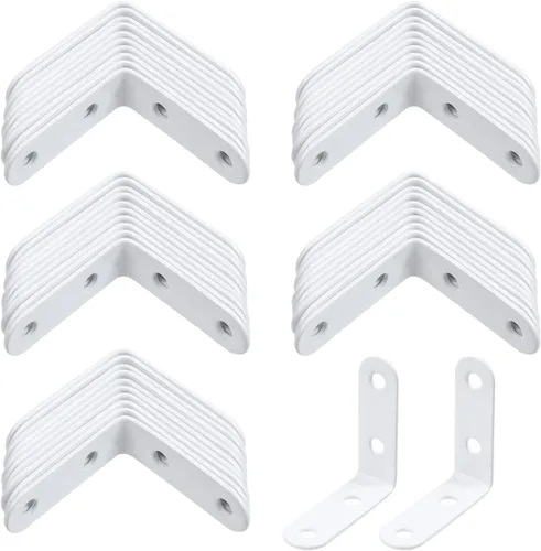 Miniatura 13 de MY MIRONEY 40 unids soportes de esquina anti hierro invertido hoja muebles hardware plata 135 grados esquina junta esquina apoyos