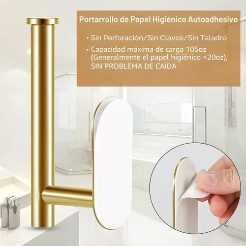 Miniatura 4 de JOPOFI Portapapel Higiénico - Portapapel Higiénico Autoadhesivo de Montaje en Pared para Baño, Acero Inoxidable SUS 304 Tira Adhesiva Portarrollo