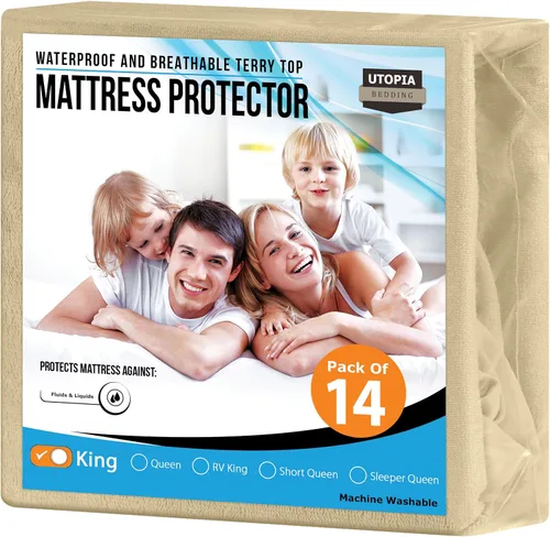 Miniatura 48 de Utopia Bedding – Protector impermeable de colchón tamaño individual, funda de colchón de terry premium de 200 GSM, transpirable, estilo ajustado
