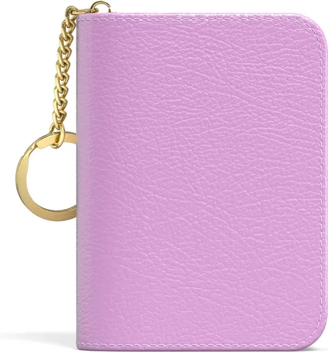 Miniatura 55 de Aiawoxc - Tarjetero para Tarjetas de Crédito para Mujer, Pequeño Organizador de Tarjetas de Negocios de Cuero Delgado con RFID, Cremallera