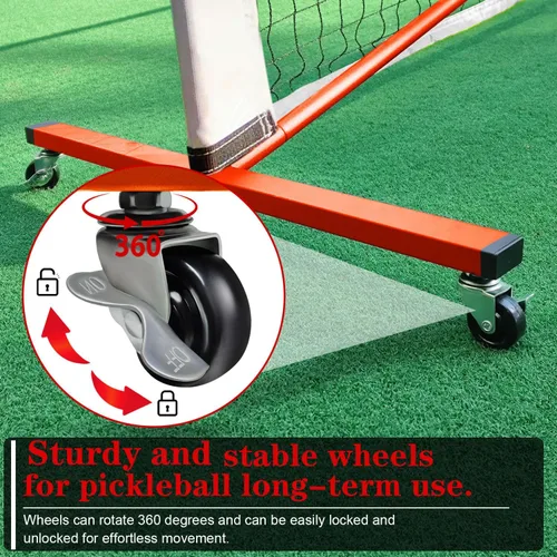 Miniatura 2 de Portable Pickleball Net Set, 22FT Regularion Size Pickle Ball Net with Paddles Set, Outdoor Pickleballs and Carry Bag, Easy Setup for Indoor, Naranja