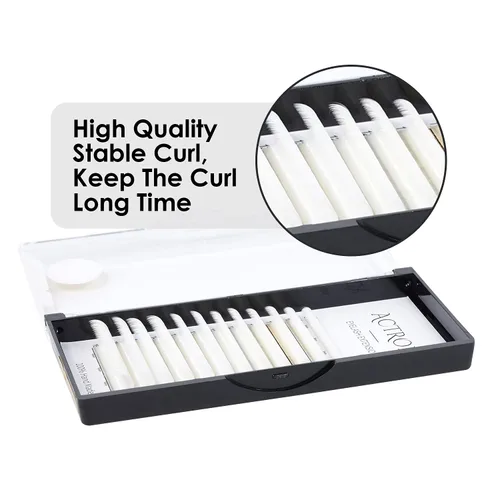 Miniatura 3 de Extensiones de pestañas de colores Easy Fan de 0.354-0.630 in, mezcla de blanco, rizo D, fácil de abanear, 0.003 in, suministros de pestañas