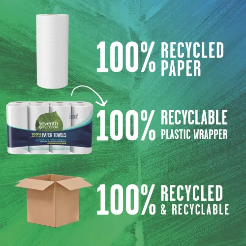 Miniatura 6 de Seventh Generation Toallas de papel 100% recicladas, 2 capas, 8 unidades, paquete de 4