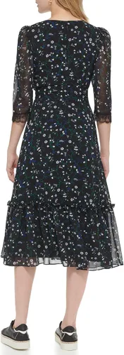 Miniatura 4 de Karl Lagerfeld Paris Vestido deportivo esencial de manga 34 para mujer
