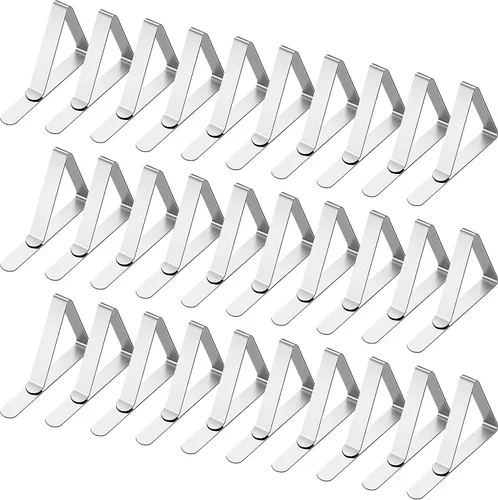 Miniatura 7 de HOOSUN Clips de acero inoxidable para mantel de picnic, para cocina, comedor, fiesta, al aire libre, boda y pícnic, soporte para mantel y clips