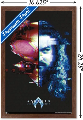 Miniatura 3 de Trends International DC Comics Movie Aquaman y el Reino Perdido - Póster de pared de Faceoff, 22.4 pulgadas de largo x 14.7 W, versión enmarcada