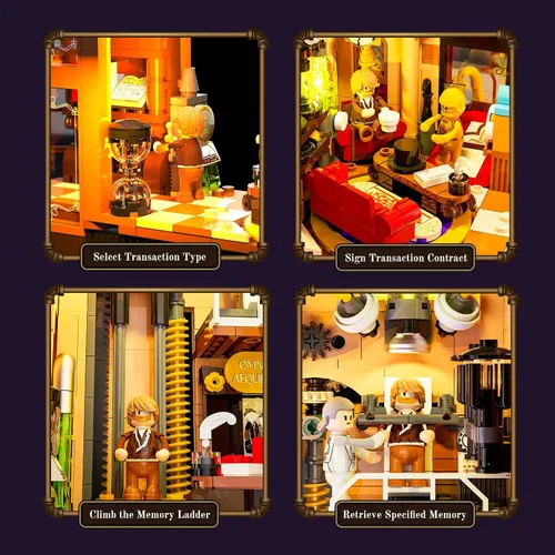 Miniatura 3 de Lumibricks Steampunk Memory Magic Shop Iluminación Juego de Construcción de Ladrillos, 2056 Piezas Juego Modular de Construcción de la Colección