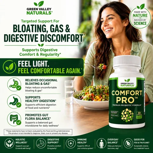 Miniatura 6 de ComfortPro™ Probióticos diarios para la salud digestiva Alivio del estreñimiento y apoyo de la hinchazón para mujeres y hombres Limpieza