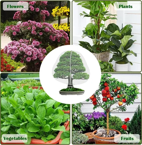 Miniatura 4 de Cubierta para plantas de jardín, bolsas de red de protección para plantas con cremallera, cubierta de red para árboles frutales, bolsas de malla