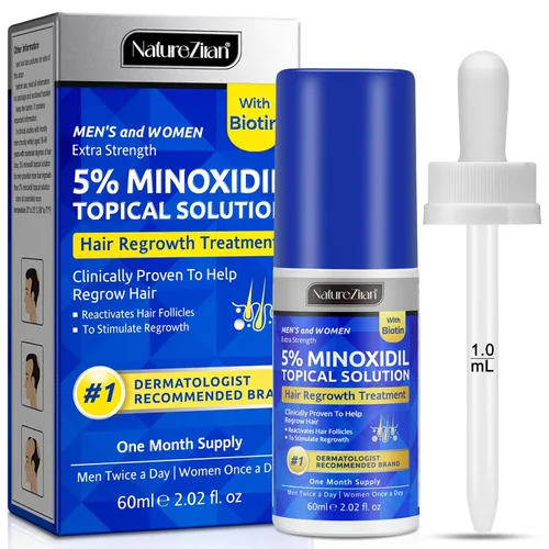 Minoxidil para hombres - 5% extra fuerte crecimiento del cabello para hombres tratamiento-5% solución tópica aplicador gotero incluido -Minoxidil
