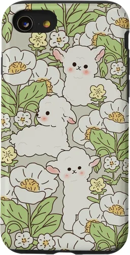Miniatura 17 de Funda para iPhone 11 Pro Max con diseño de margaritas y cordero, flores de granjero