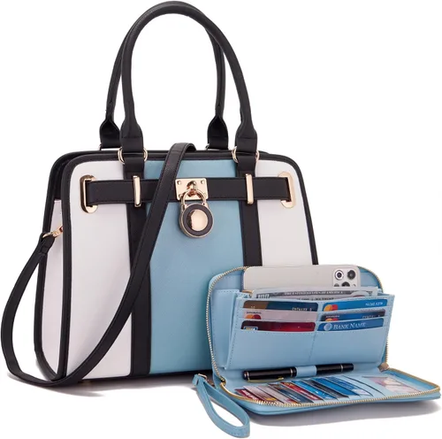 Miniatura 12 de Conjuntos de bolsos para mujeres, bolsos de hombro con asa superior, maletín de trabajo, conjunto de carteras tipo tote con billetera a juego, 2
