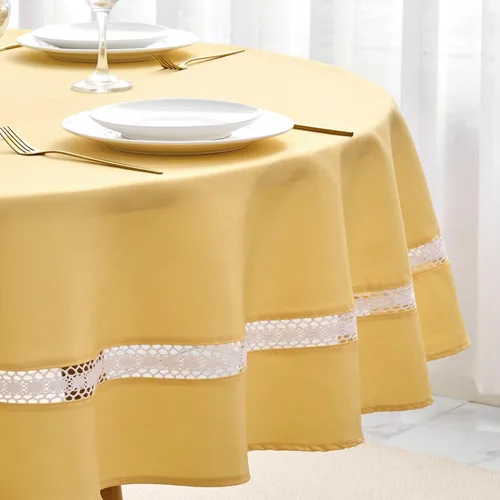 Miniatura 8 de EHouseHome Mantel de tela resistente con encaje blanco, impermeable, sin arrugas, resistente a las manchas, a prueba de aceite, para comedor