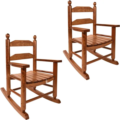 Miniatura 11 de Mecedora de madera para niños, cómoda mecedora reclinable para niños de 3 a 6 años, silla de descanso para bebés y niños, sala