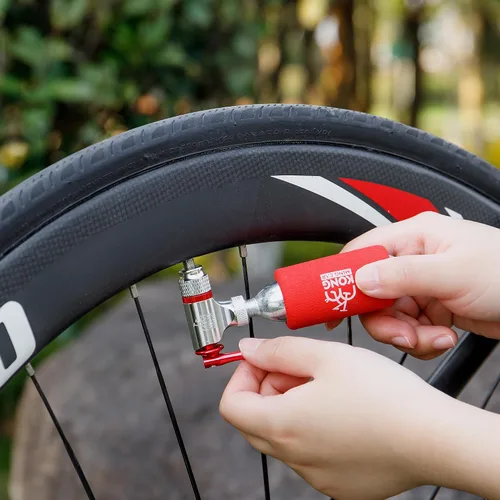Miniatura 3 de Kit de herramientas de reparación de bicicletas-Kits de inflador de CO2 con cartuchos de CO2, multiherramientas 8 en 1, bolsa de sillín, parches