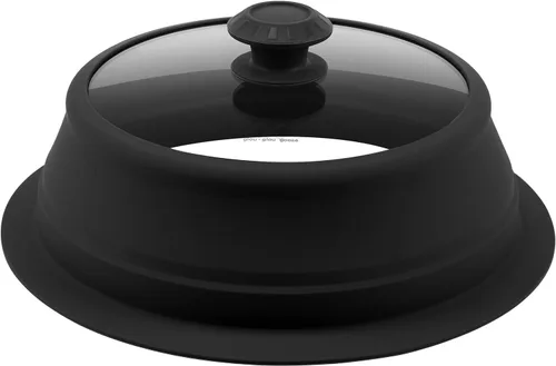 Miniatura 11 de Tapa plegable para salpicaduras de microondas con cubierta de vidrio templado ventilado, tapa wok apta para microondas, olla de vapor y olla redonda
