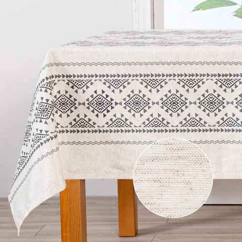 Miniatura 15 de MYSKY HOME - Mantel para mesa rectangular, impermeable, manteles de algodón suave para interior/exterior, mantel sin arrugas para mesa rectangular