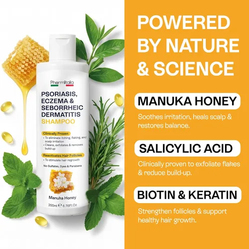 Miniatura 6 de Champú para psoriasis para cuero cabelludo seco y con picor - Tratamiento para el cuero cabelludo con psoriasis para aliviar el eccema, dermatitis