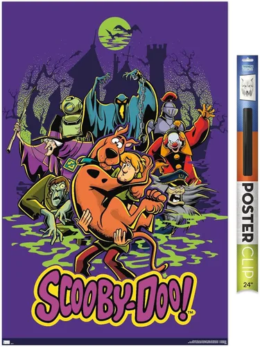 Miniatura 14 de Scooby-Doo - Póster de pared del grupo de villanos, 22.4 pulgadas de largo x 14.7 pulgadas de ancho, versión enmarcada de madera de granero