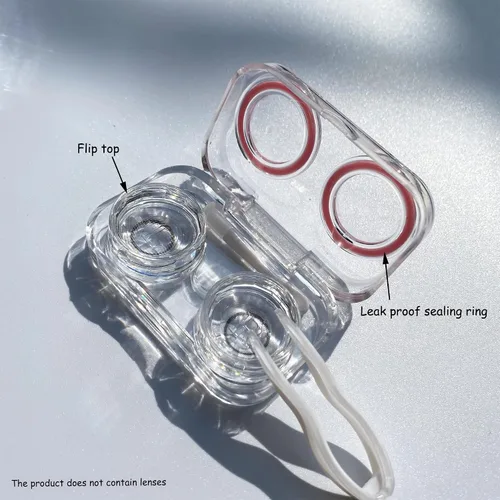 Miniatura 5 de 4 fundas para lentes de contacto, colorido soporte para lentes de contacto, kit de almacenamiento portátil para exteriores para viajes y hogar, claro