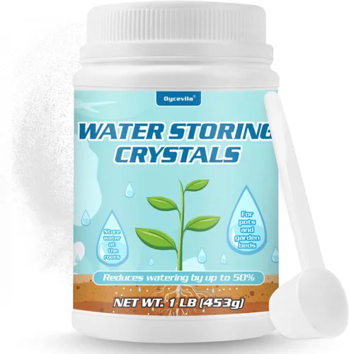 Miniatura 8 de Cristales de almacenamiento de agua de 1 libra para plantas con cuchara, gel de agua que resuelve problemas de riego excesivo y sequía, mantiene