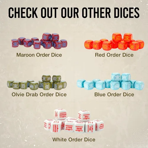 Miniatura 8 de Warlord Games Dados de pedido granate para acción de pernos