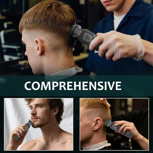 Miniatura 6 de Recortadora de barba para hombre, todo en uno, con esfera de precisión, peluquería facial de alta calidad, base de recarga USB, inalámbrica