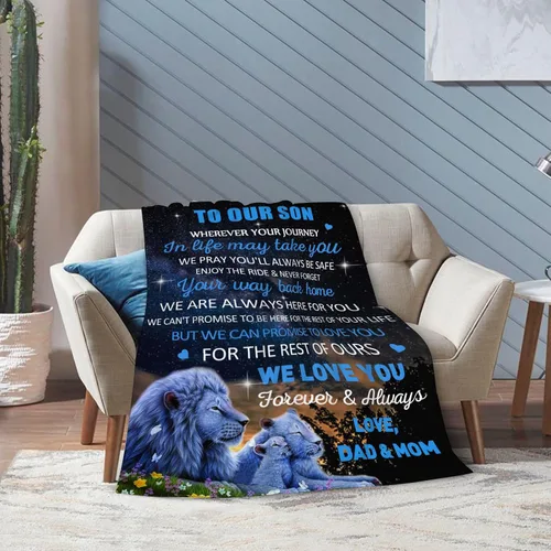 Miniatura 2 de Regalos para cumpleaños de hijo, regalos para hijo de mamá y papá, manta para mi hijo, regalo de cumpleaños para niños, manta de león de Navidad, 50