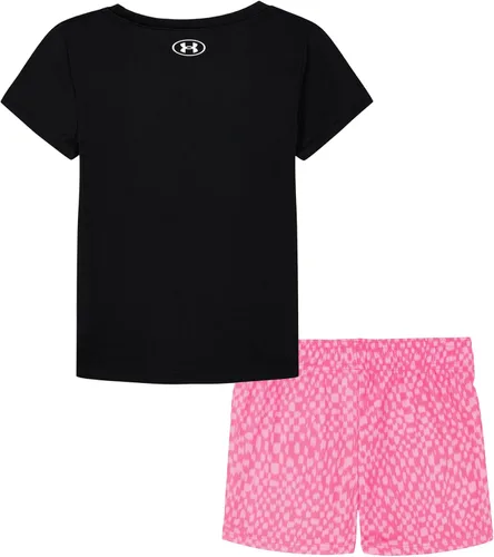 Miniatura 2 de Under Armour girls Short Sleeve Shirt and Shorts Set, Durable Stretch and Lightweight