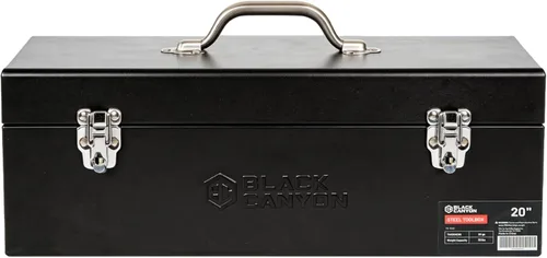 Miniatura 9 de Black Canyon Caja de herramientas de plástico de 17 pulgadas, soporta hasta 44 libras, diseño de doble capa, flexible para apilar, almacenamiento