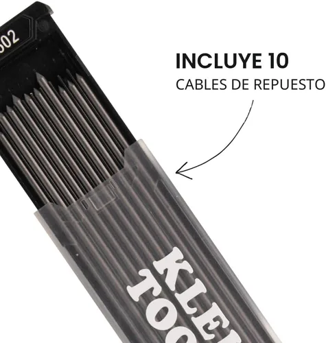 Miniatura 3 de KLEIN TOOLS 80188 Skribes 2.8 mm Lápiz de Carpintero Mecánico con Sacapuntas Incorporado y Paquete de 10 Recargas de Plomo de Grafito, para Marcado