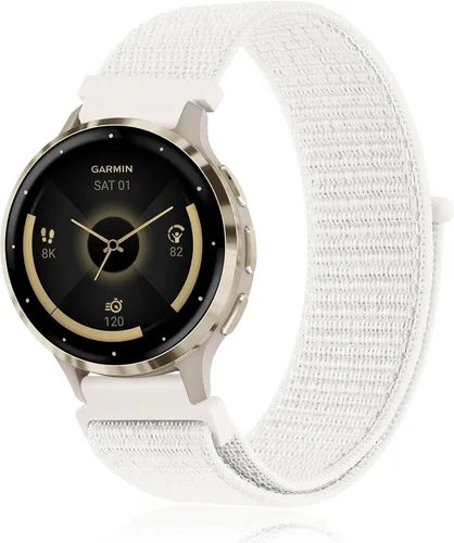 Miniatura 11 de Correa de nailon compatible con Garmin Venu 3S / Venu 4 1.614 in / Venu 2S / Vivoactive 4S / Vivomove 3S Correa de reloj ajustable de nailon suave