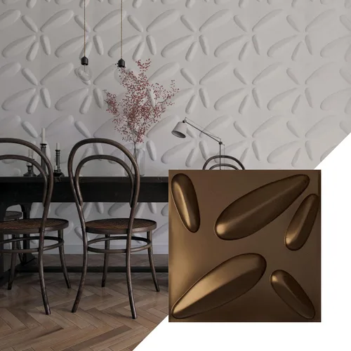 Miniatura 20 de Ekena Millwork 19 5/8 pulgadas de ancho x 19 5/8 pulgadas de alto, pétalo EnduraWall decorativo 3D, cobre envejecido (cubre 2.67 pies cuadrados).