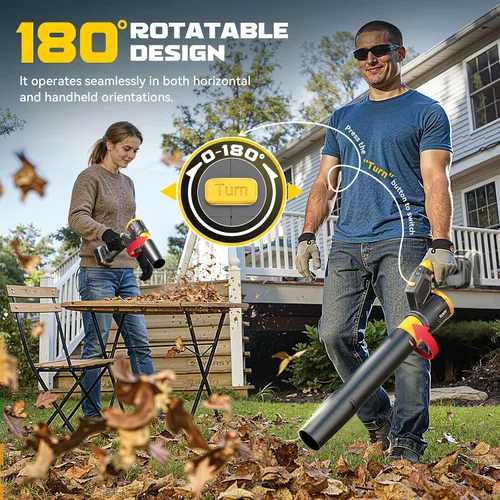 Miniatura 3 de Soplador eléctrico de hojas compatible con batería Dewalt de 20 V (no incluida), soplador de hojas inalámbrico giratorio de 180°, 3 velocidades