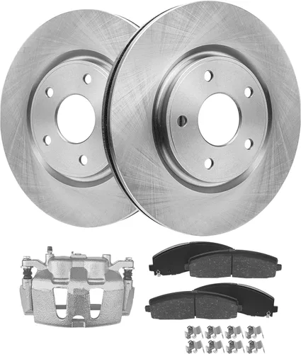 Miniatura 103 de Detroit Axle - Rotores de freno para Jeep Compass 2015-2022 Renegade 2016-2022 Fiat 500X 2016-2022, 2018, 2019, 2020, 2021. Reemplazo de rotores