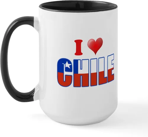 Miniatura 12 de CafePress Taza de café de cerámica extra grande de 15 oz (15.0 fl oz) con bandera de Chile