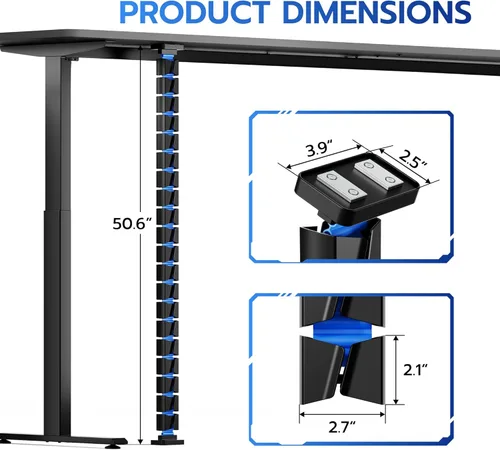 Miniatura 7 de ARES WING Columna de gestión de cables para debajo del escritorio, organización magnética de cables de vértebras para escritorio de pie, organizador