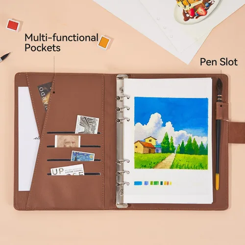 Miniatura 5 de Libro de bocetos de acuarela Lightwish, papel de acuarela 100% algodón sin ácidos, 300 gsm/140 lb papel de acuarela prensado en frío para artistas